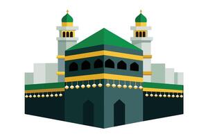 een majestueus visie van de kaaba in wit achtergrond vector