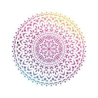 ronde helling mandala Aan wit geïsoleerd achtergrond. ontwerp boho mandala in groen en roze kleuren. mandala met bloemen patronen. yoga sjabloon vector