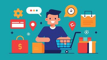 online boodschappen doen en e-commerce concept illustraties vector