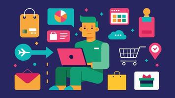 online boodschappen doen en e-commerce concept illustraties vector