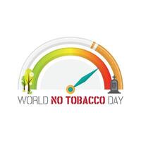 wereld Nee tabak dag poster met leven meter vector