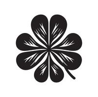 vier blad Klaver icoon illustratie zwart icoon geïsoleerd Aan wit achtergrond silhouet vector