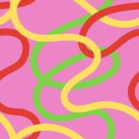 abstract naadloos kleurrijk patroon van lijnen Aan roze achtergrond, krabbels, hand- getrokken ontwerpen vector