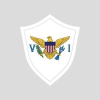 Amerikaans maagd eilanden vlag in schild vorm kader vector