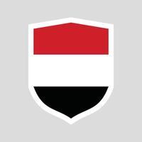 Jemen vlag in schild vorm kader vector