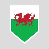 Wales vlag in schild vorm kader vector
