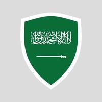 saudi Arabië vlag in schild vorm vector