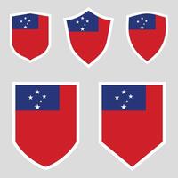 reeks van Samoa vlag in schild vorm kader vector