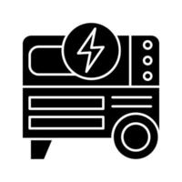 draagbare stroomgenerator glyph-pictogram. elektrische generator voor thuis. silhouet symbool. negatieve ruimte. vector geïsoleerde illustratie