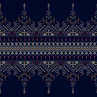 de traditioneel kruis steek idian kleren patroon, kleurrijk meetkundig traditioneel etnisch textiel naadloos textiel, een abstract ontwerp voor kleding stof vector