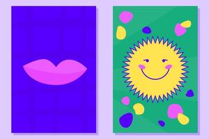 abstract kleurrijk levendig Positiv kinderachtig poster afdrukken sjabloon. helder grappig decoratie afdrukken. vector