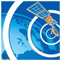 satelliet telecommunicatie illustratie vector