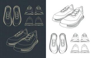 sportschoenen tekeningen illustraties vector