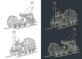 robert die van Stephenson stoom- locomotief vector