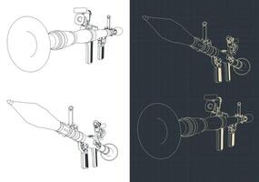 in de hand gehouden anti tank granaat draagraket vector