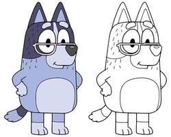 bluey familie, bluey tekenfilm, bluey kinderen' show, bluey nana vector