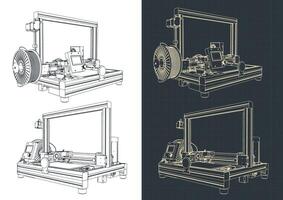 3d printer illustratie vector