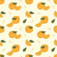 oranje fruit illustratie naadloos patroon vector