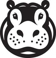 nijlpaard tekenfilm hoofd gezicht illustratie. vector