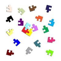 kleurrijk puzzel. pret spel puzzel. vector