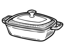 keuken braadpan tekening tekening vector