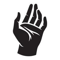 hand- icoon, zwart kleur silhouet vector