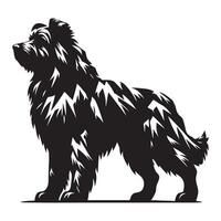 een rotsachtig hond, zwart kleur silhouet vector