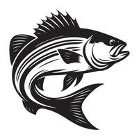 vis silhouet illustratie, zwart kleur vis silhouet geïsoleerd wit achtergrond vector
