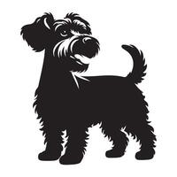 een lucy hond, zwart kleur silhouet vector