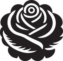 roos icoon. decoratief tuin bloem, zwart kleur silhouet vector