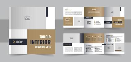interieur ontwerp plein drievoud brochure, interieur ontwerp tijdschrift lay-out of modern interieur ontwerp portefeuille lay-out sjabloon vector