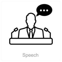 toespraak en praten icoon concept vector