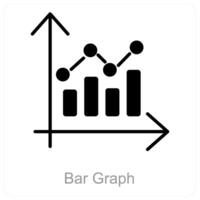 bar diagram en groei icoon concept vector