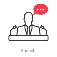 toespraak en praten icoon concept vector