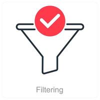 filteren en trechter icoon concept vector