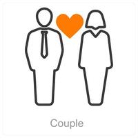 paar en liefde icoon concept vector