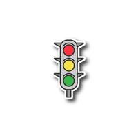 verkeerslichten patch. verkeers semafoor. stoplichten. kleur sticker. vector geïsoleerde illustratie