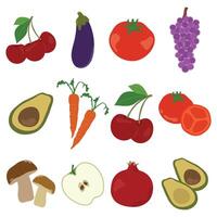 biologisch voedsel, boerderij vers en natuurlijk icoon stickers, ontwerper stickers, kogel logboek stickers, plakboek stickers en meer. vector
