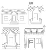 Set van eenvoudige huis schets vector