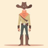 gebruiker wild west cowboy karakter tekenfilm illustratie tekening vector