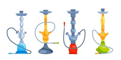 hookah set. glas Arabisch waterpijpen verzameling. Turks levensstijl. aroma rook vector