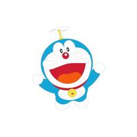 doraemon vliegend tekenfilm karakter Japans anime vector