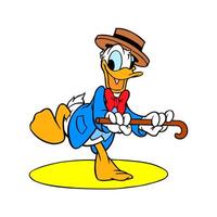 Disney karakter Donald eend dansen tekenfilm animatie vector