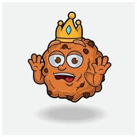 koekjes met geschokt uitdrukking. mascotte tekenfilm karakter voor smaak, deformatie, etiket en verpakking Product. vector