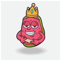 guava fruit met liefde geslagen uitdrukking. mascotte tekenfilm karakter voor smaak, deformatie, etiket en verpakking Product. vector