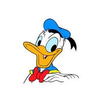 Disney karakter Donald eend glimlach gezicht tekenfilm animatie vector