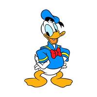 Disney karakter Donald eend animatie tekenfilm vector