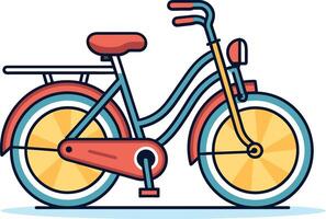 fietser illustratie reeks tekening van fiets stuur vector