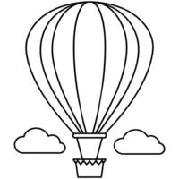 heet lucht ballon Aan de lucht schets kleur boek bladzijde lijn kunst illustratie digitaal tekening vector