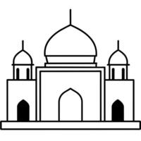 minimaal vlak stijl masjid illustratie vector